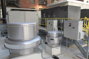 Figure 1: In this general building example, the engineer should ask if any of any pumps can benefit from the addition of a VFD. This image shows weatherproof VFDs mounted on a roof. Courtesy: McGuire Engineers